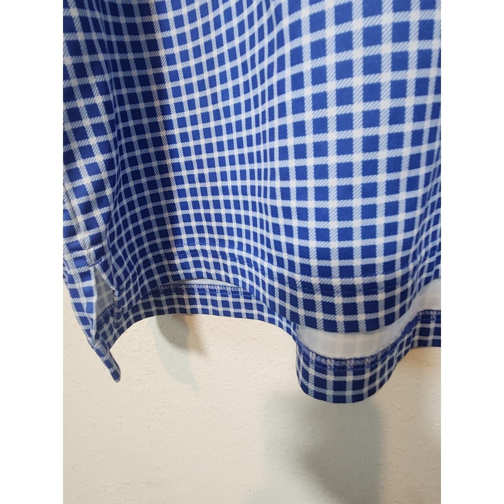 Donald Ross Golf Men's Blue Checked Short Sleeve Polo Shirt Large Embroidered - Picture 5 of 8